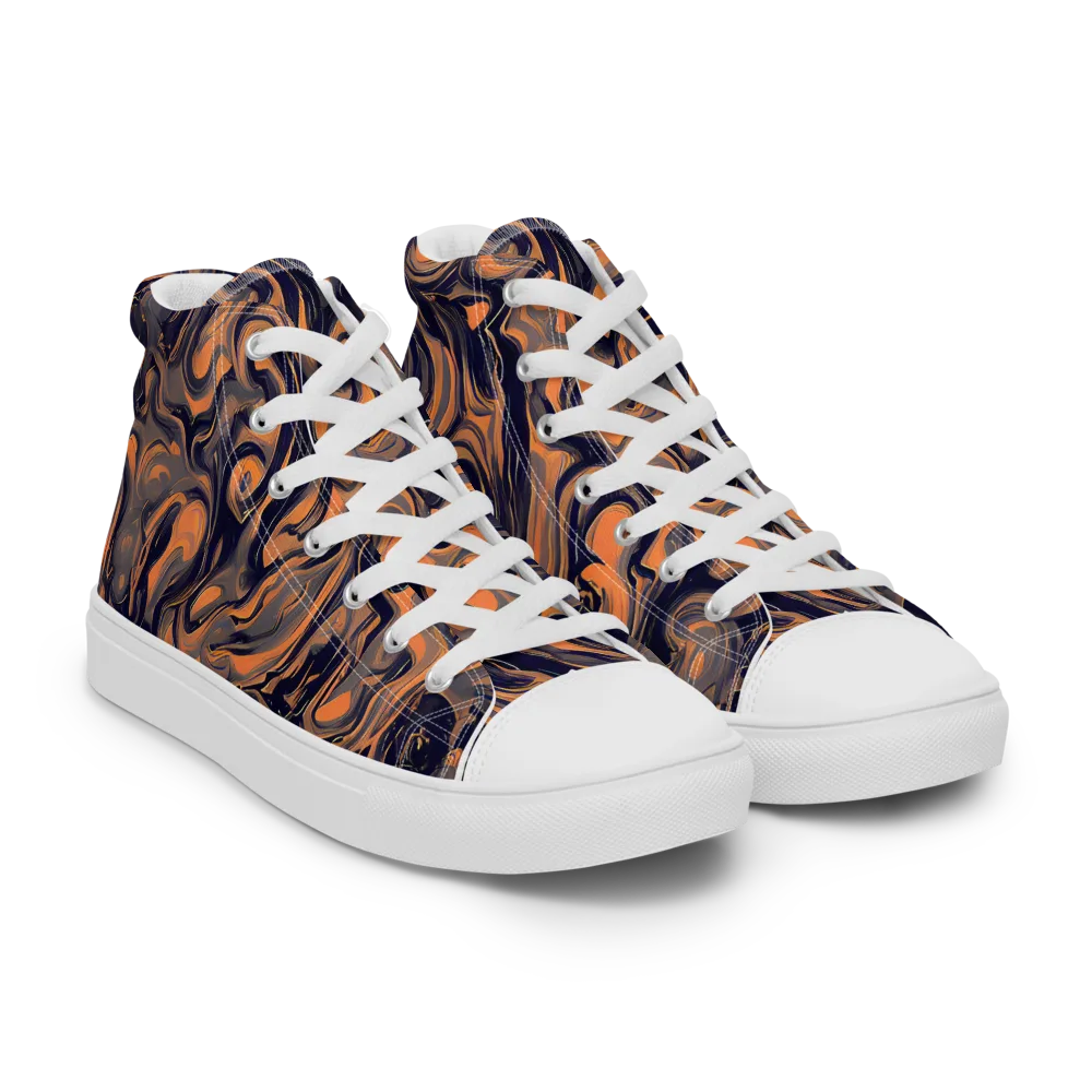 Amber Maelstrom on Men's High Top Canvas Shoes — Right Front