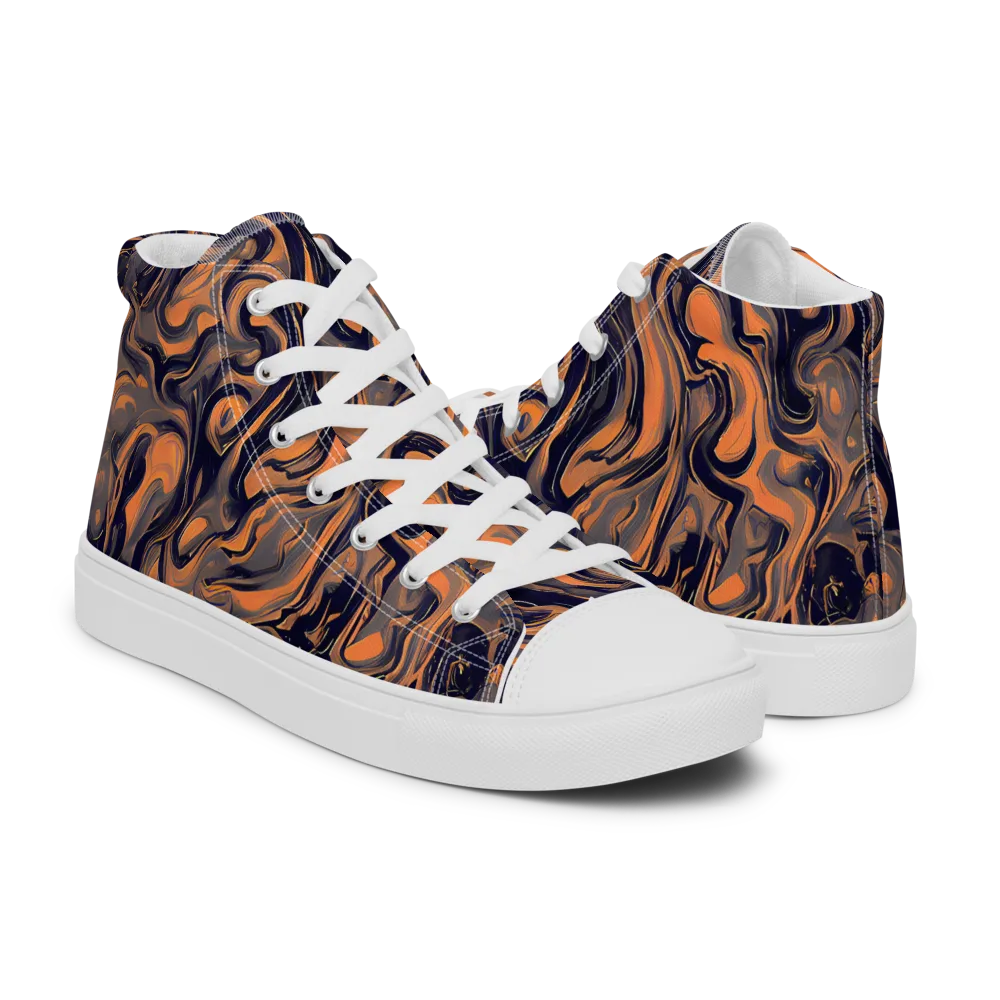 Amber Maelstrom on Men's High Top Canvas Shoes — Right