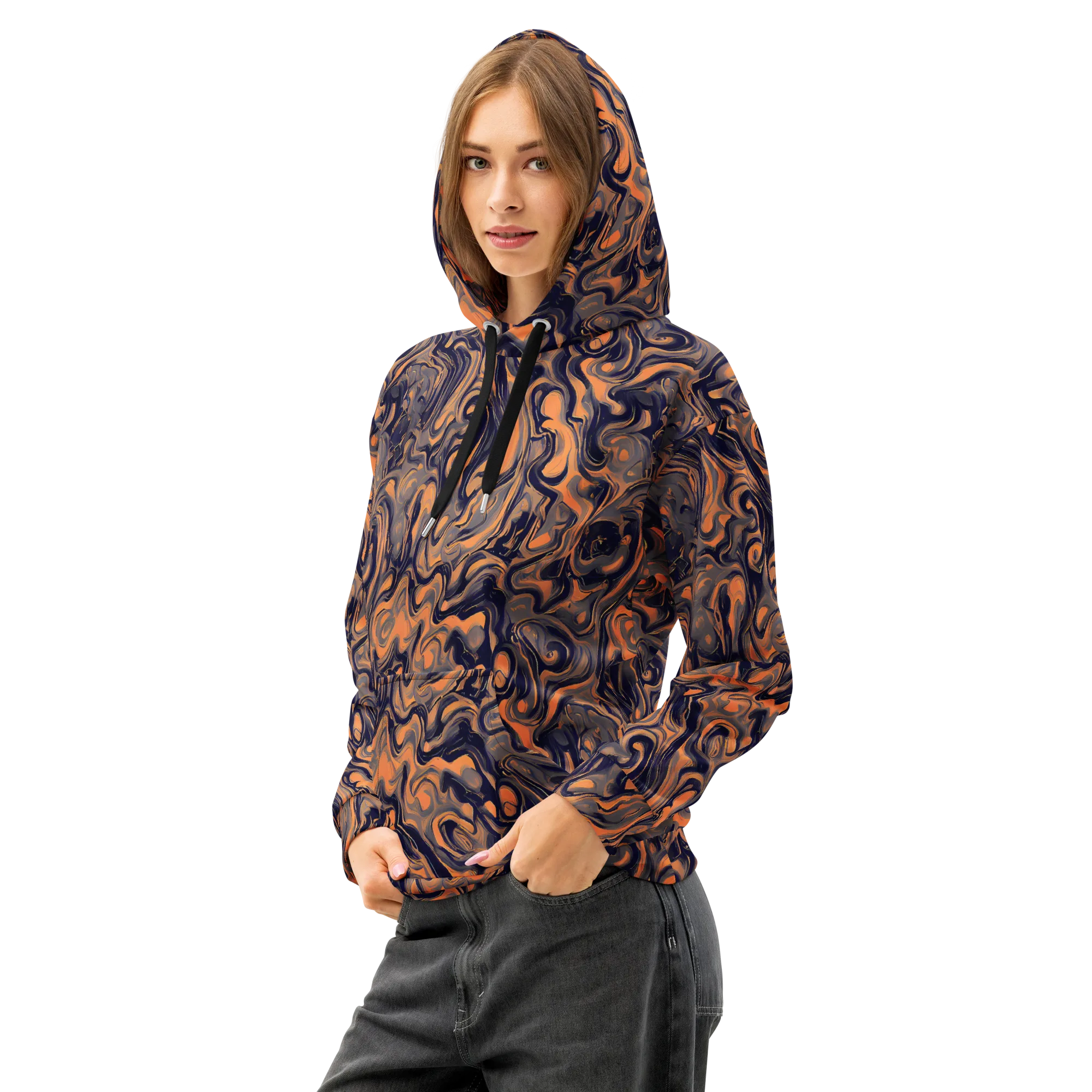 Amber Maelstrom on Cotton Hoodie — Left Front