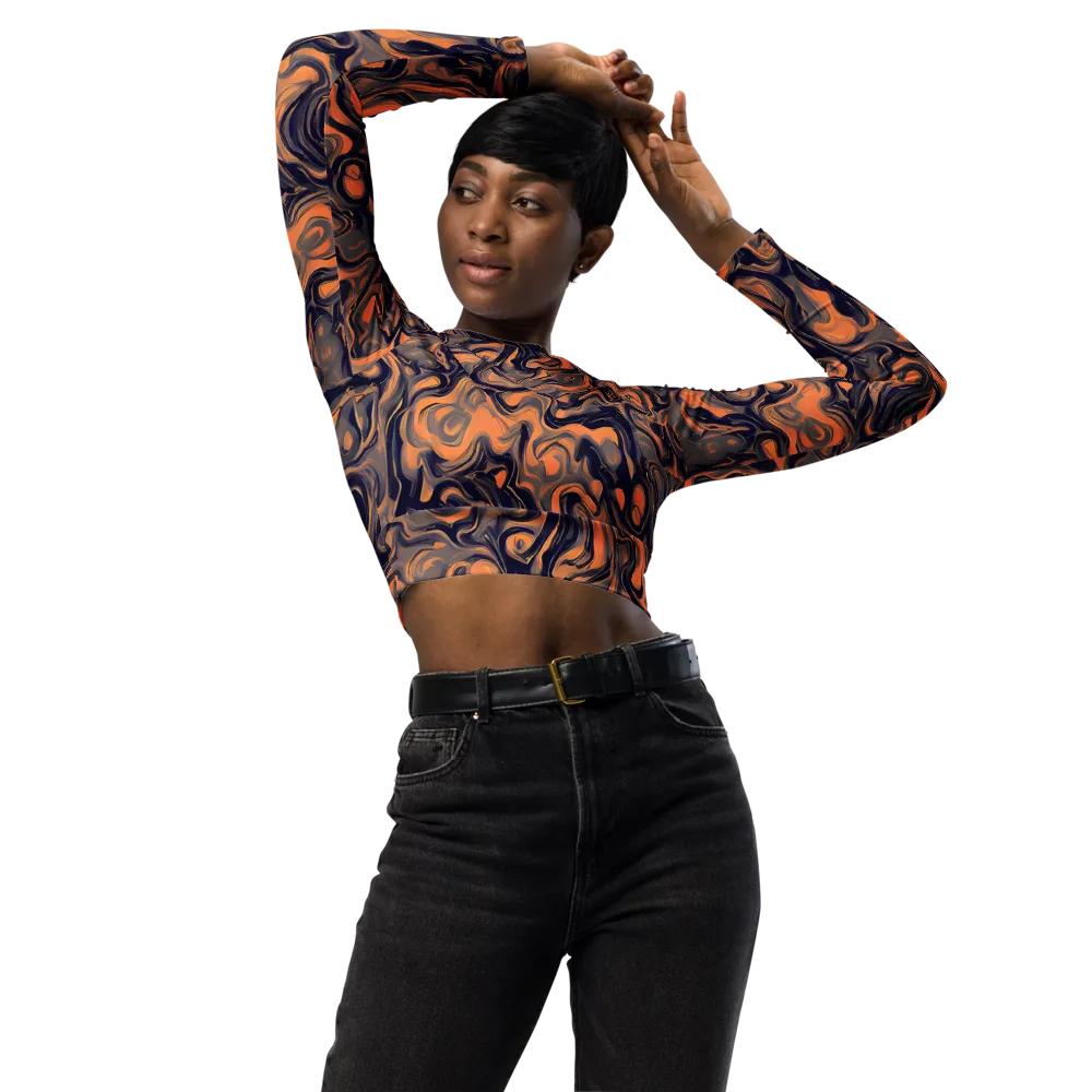 Amber Maelstrom on Long Sleeve Crop Top — Front