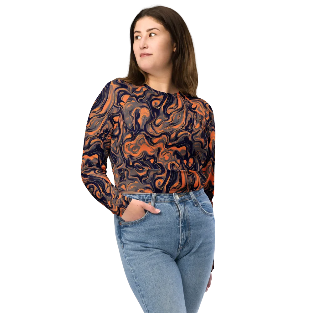 Amber Maelstrom on Long Sleeve Crop Top — Front