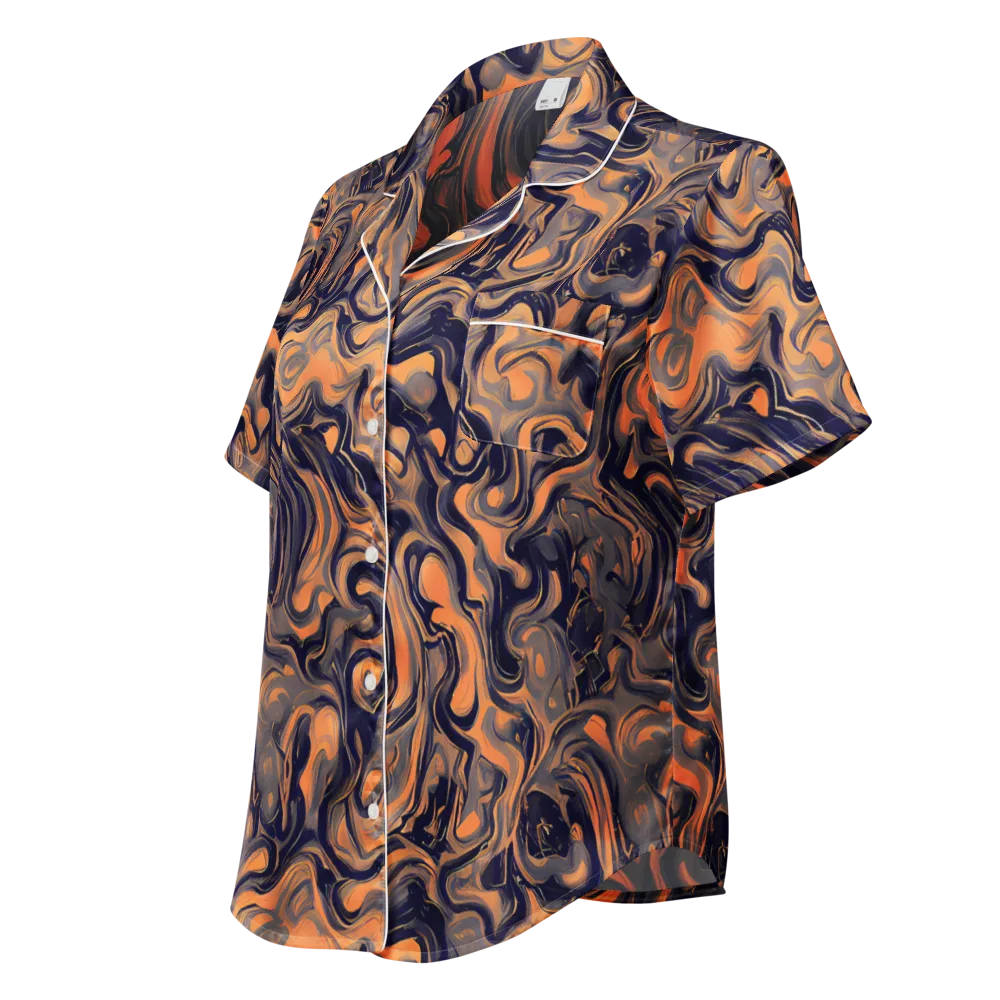 Amber Maelstrom on Women's Short Sleeve Pajama Top — Left Front