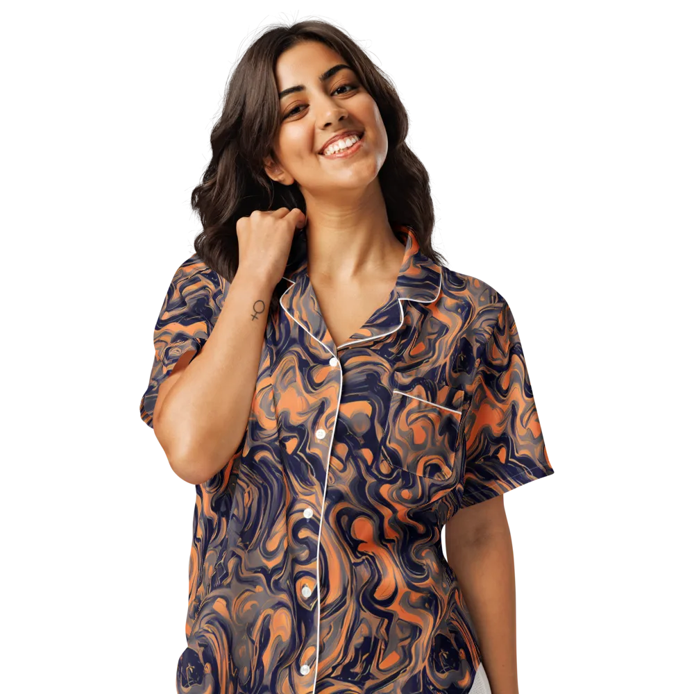 Amber Maelstrom on Women's Short Sleeve Pajama Top — Front