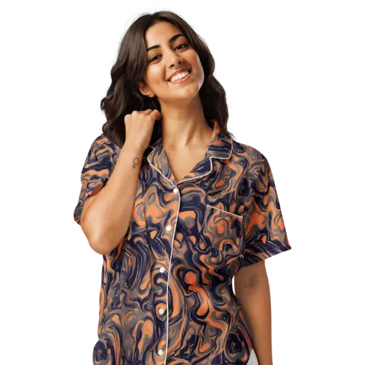 Amber Maelstrom on a Women's Short Sleeve Pajama Top