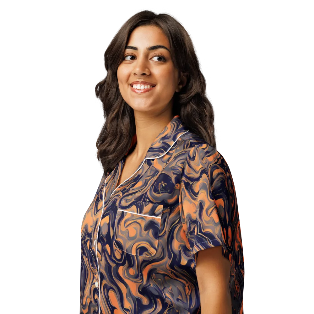Amber Maelstrom on Women's Short Sleeve Pajama Top — Left Front