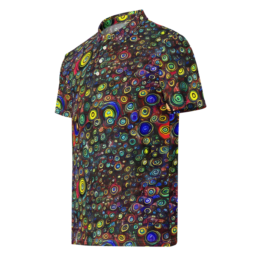 Neon Oculus on Men's Slim Fit Polo Shirt — Left Front