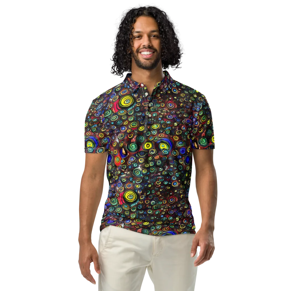 Neon Oculus on Men's Slim Fit Polo Shirt — Front