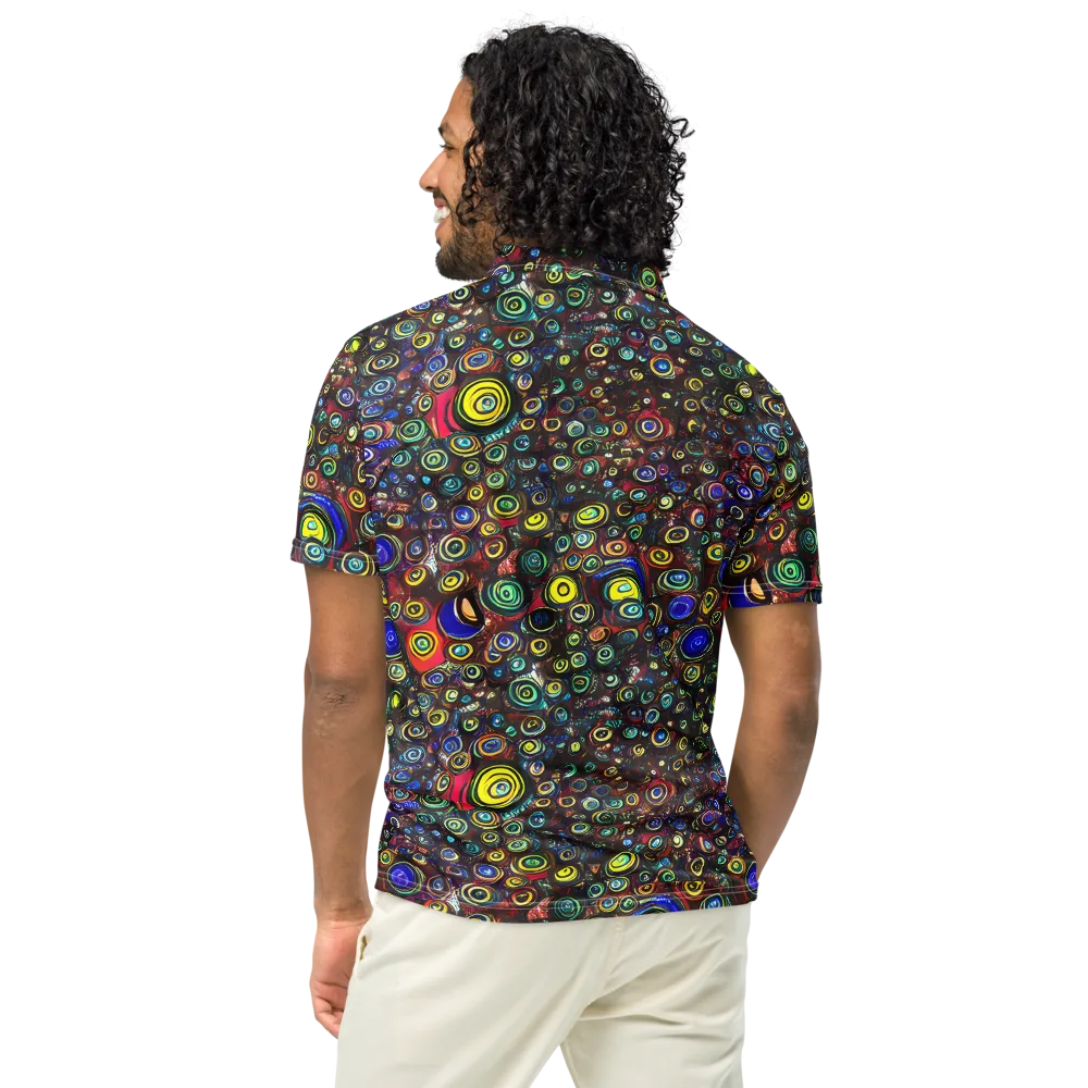 Neon Oculus on Men's Slim Fit Polo Shirt — Back