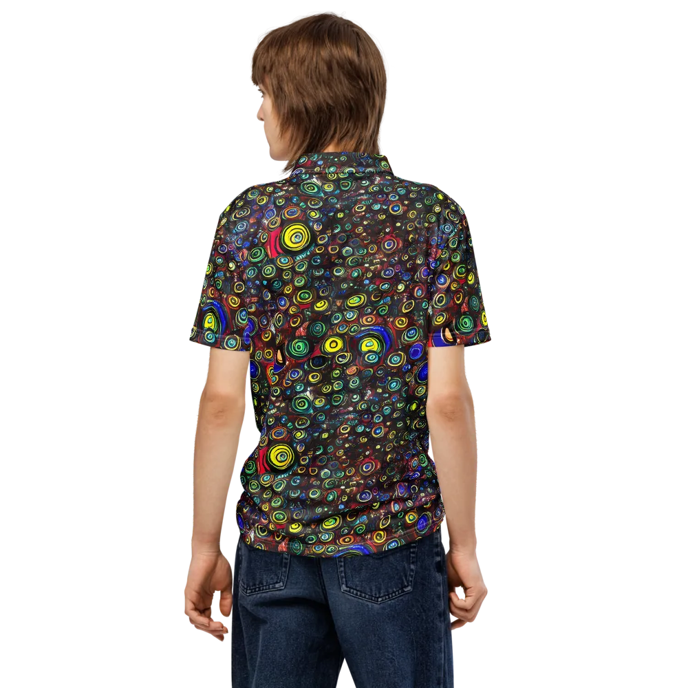 Neon Oculus on Men's Slim Fit Polo Shirt — Back