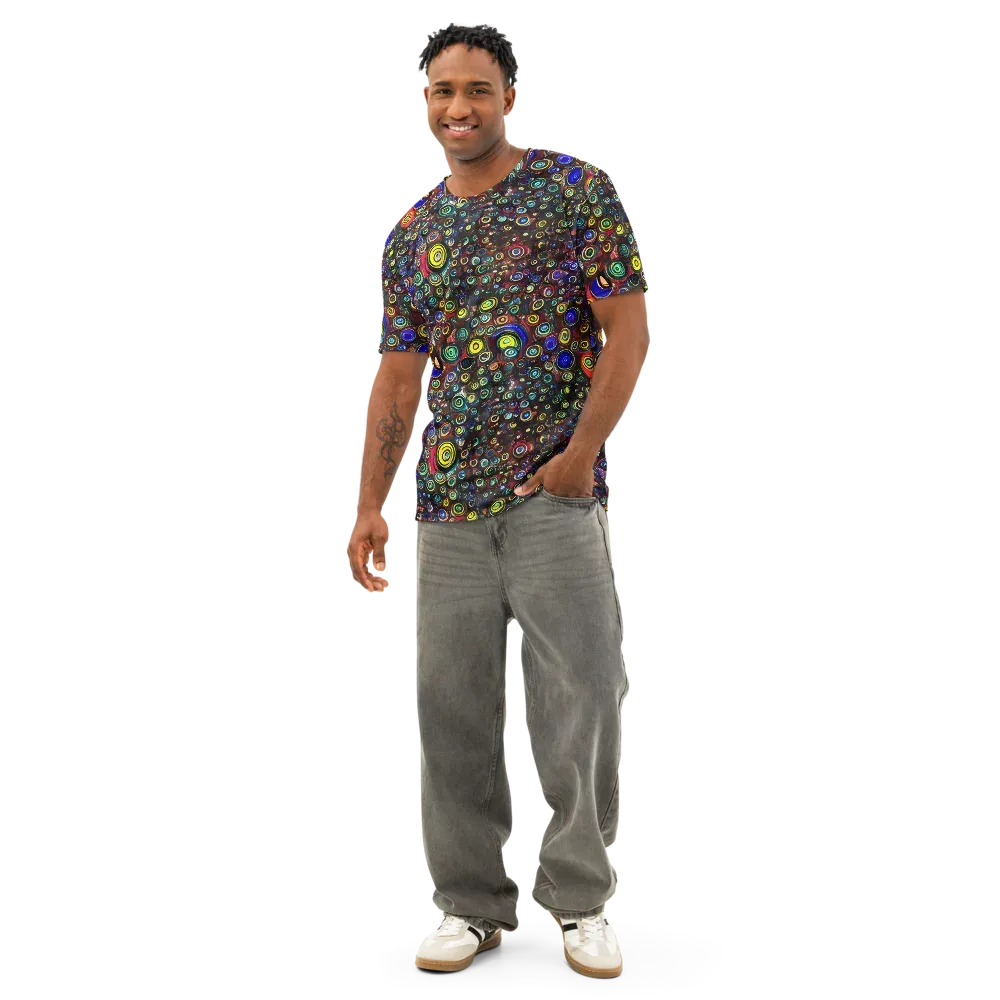 Neon Oculus on Men's Cotton Crew Neck T-Shirt — Front