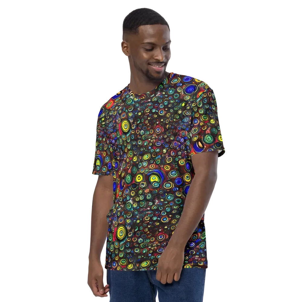 Neon Oculus on Men's Crew Neck T-Shirt — Left