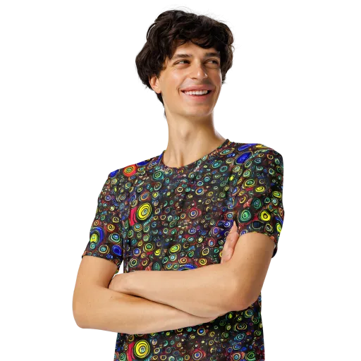 Neon Oculus on a Men's Crew Neck T-Shirt