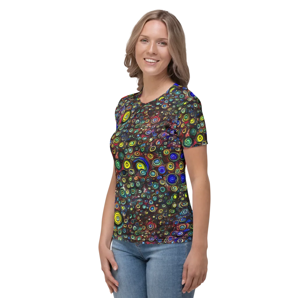 Neon Oculus on Women's Crew Neck T-Shirt — Left
