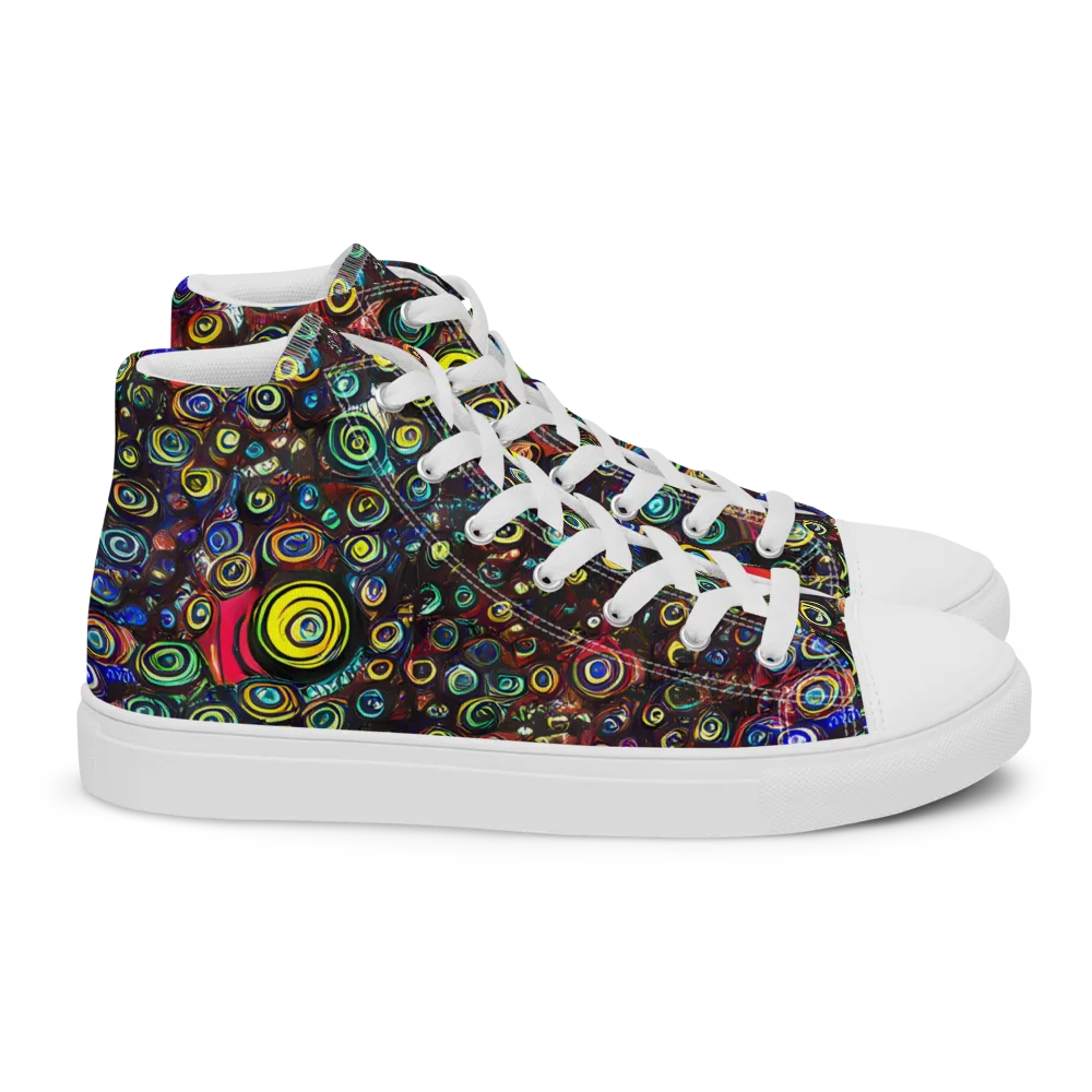 Neon Oculus on Women's High Top Canvas Shoes — Right