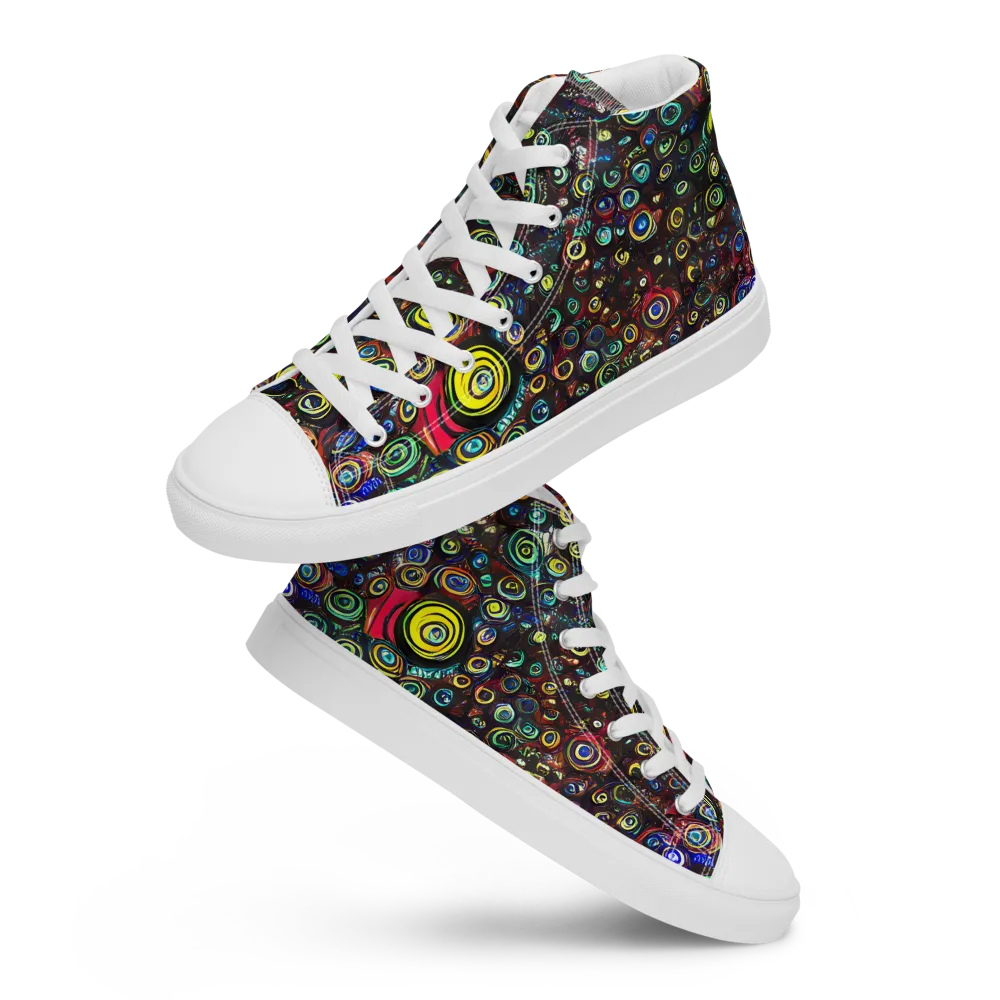 Neon Oculus on Women's High Top Canvas Shoes — Front