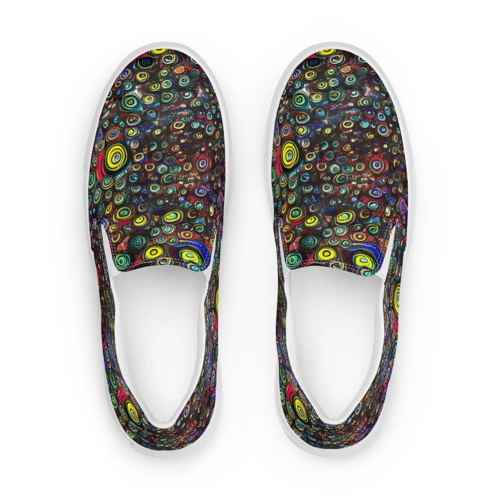 Neon Oculus on Men's Slip-On Canvas Shoes — Front