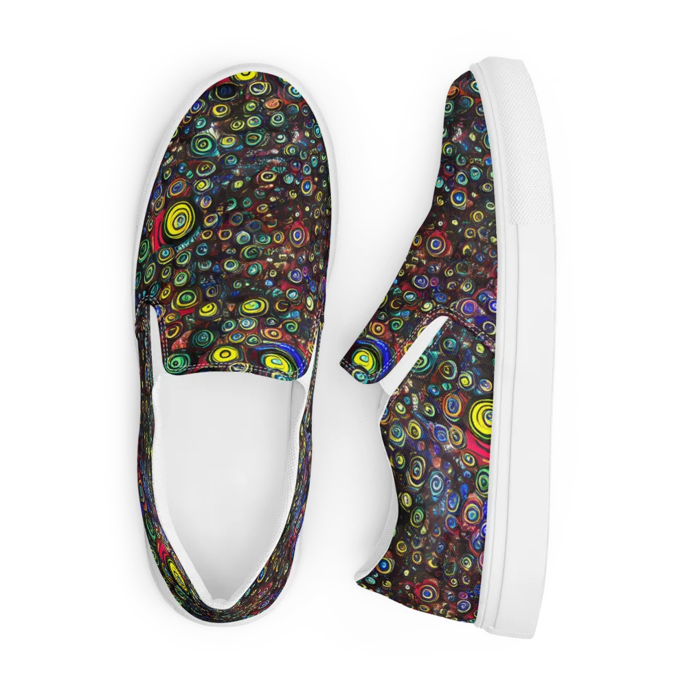 Neon Oculus on Men's Slip-On Canvas Shoes — Front