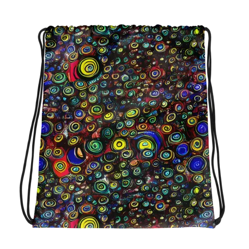 Neon Oculus on a Drawstring Bag