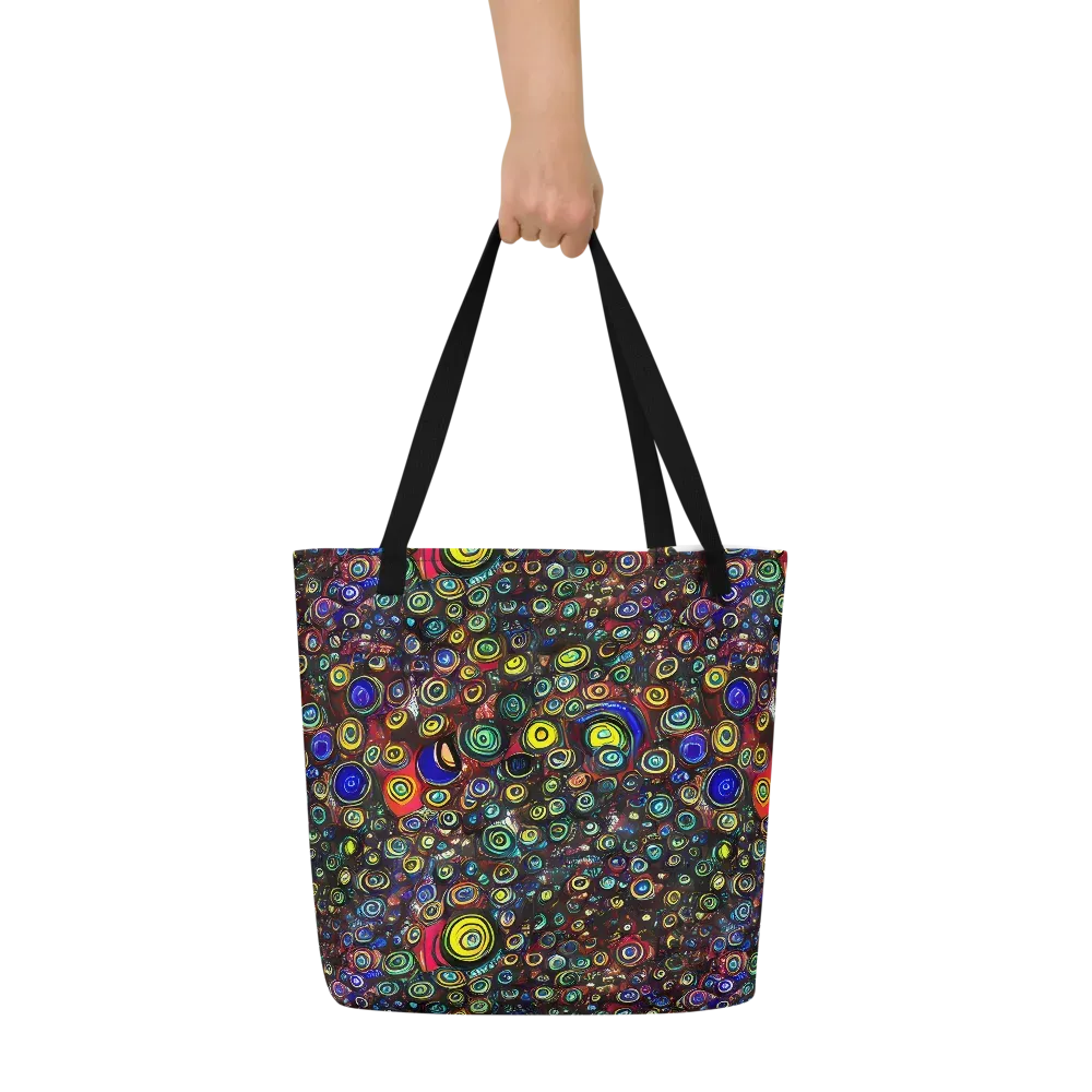 Neon Oculus on Large Tote Bag W/ Pocket — Front