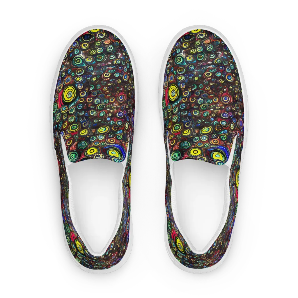 Neon Oculus on Women's Slip-On Canvas Shoes — Front