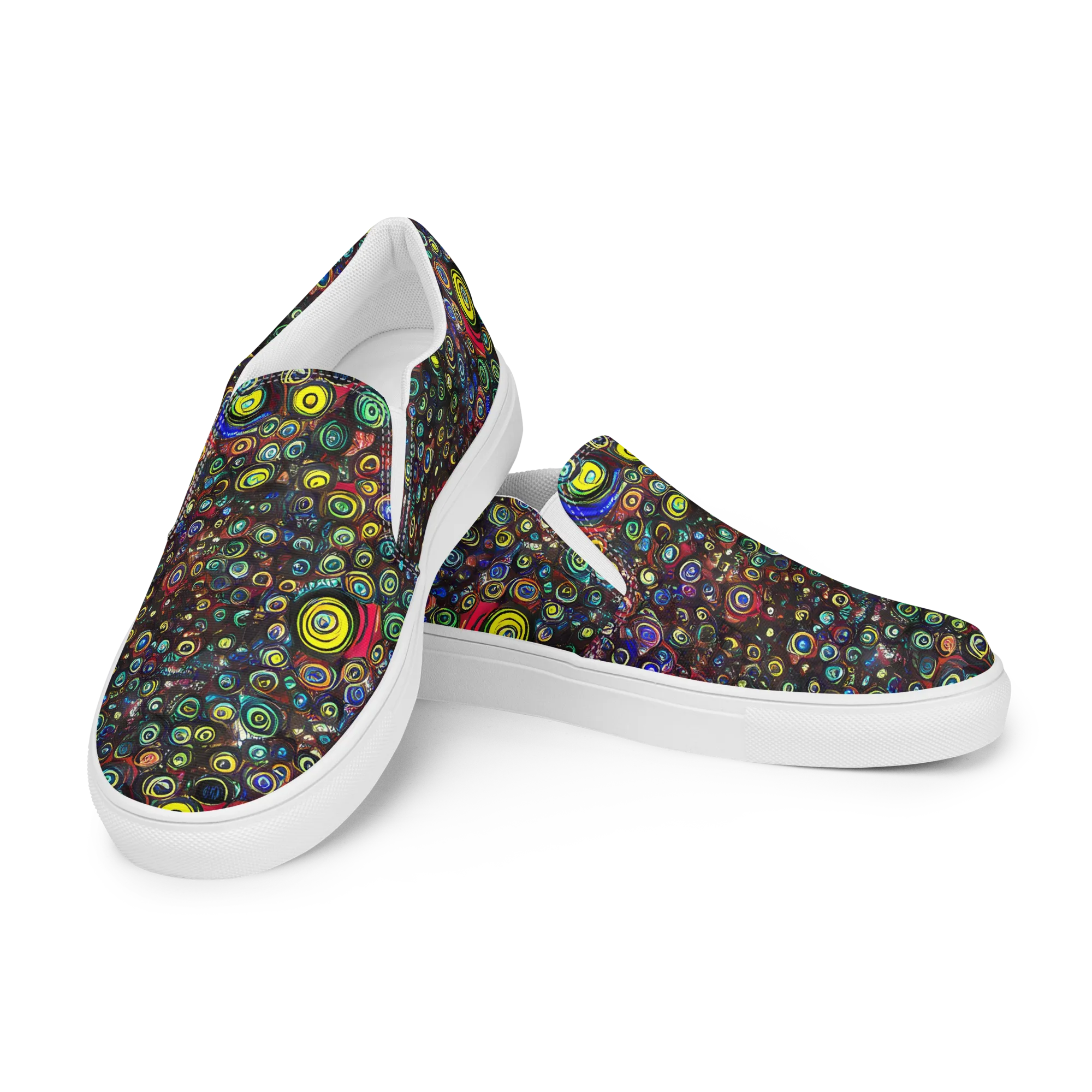 Neon Oculus on Women's Slip-On Canvas Shoes — Left Front