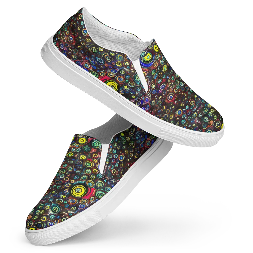 Neon Oculus on Women's Slip-On Canvas Shoes — Front