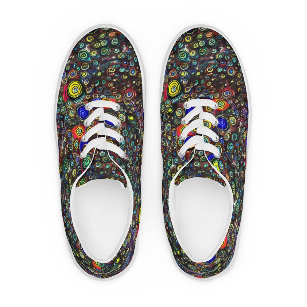 Neon Oculus on Men's Lace-Up Canvas Shoes — Front