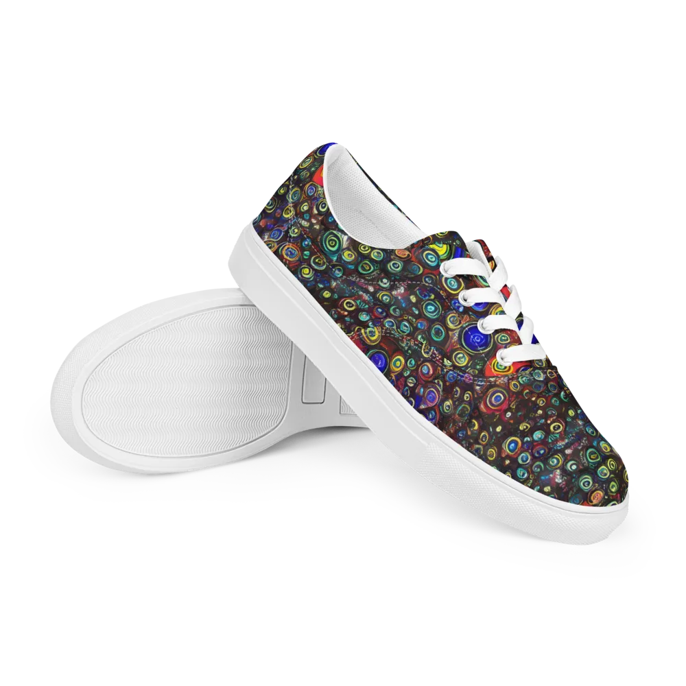 Neon Oculus on Men's Lace-Up Canvas Shoes — Right Front
