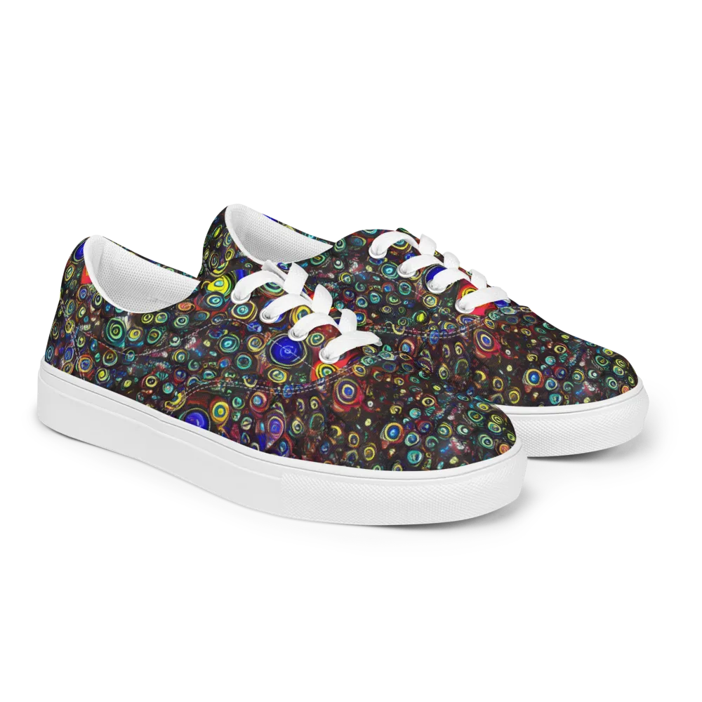 Neon Oculus on Men's Lace-Up Canvas Shoes — Right Front