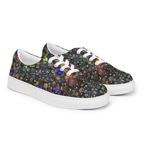 Neon Oculus on a Men's Lace-Up Canvas Shoes