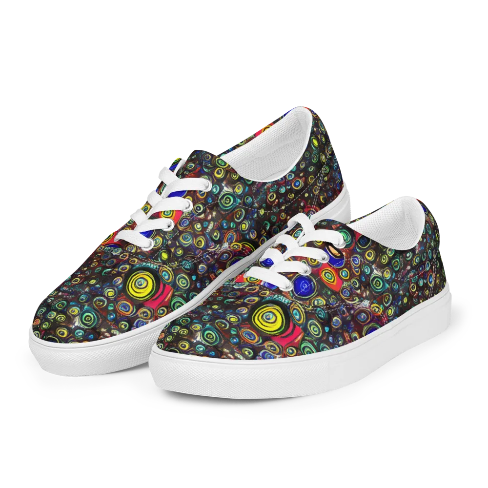 Neon Oculus on Men's Lace-Up Canvas Shoes — Left Front