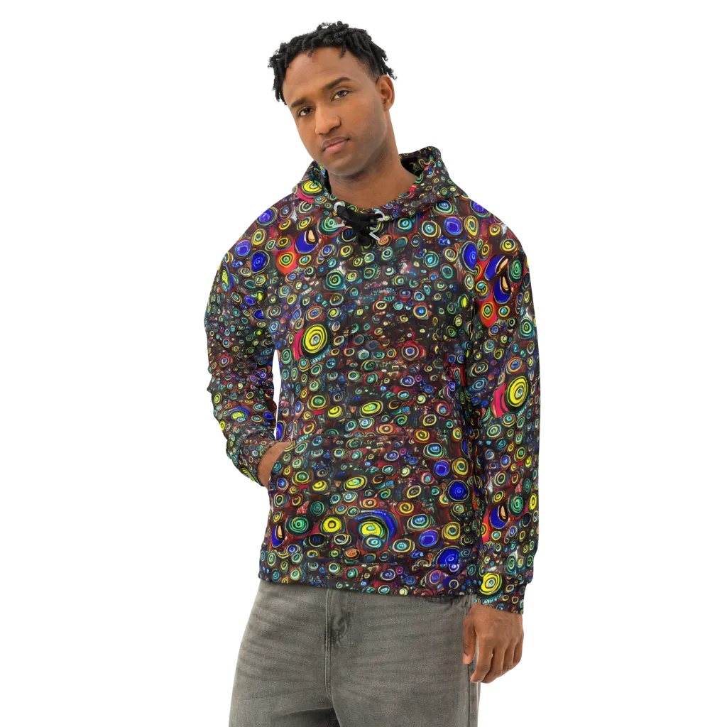 Neon Oculus on Cotton Hoodie — Left Front