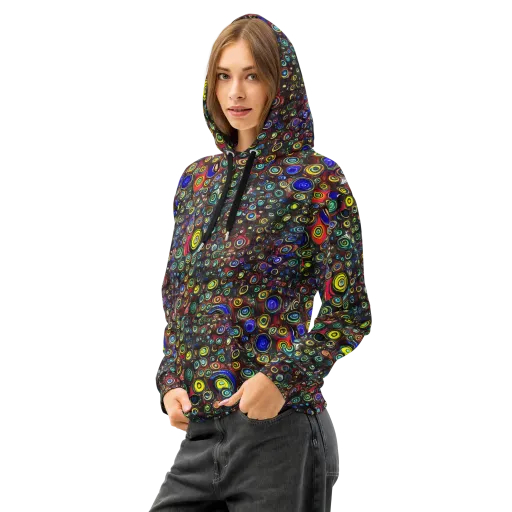 Neon Oculus on a Cotton Hoodie