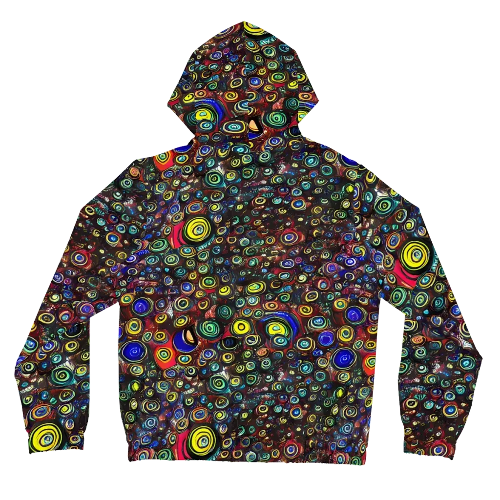 Neon Oculus on Women's Full-Zip Hoodie — Back