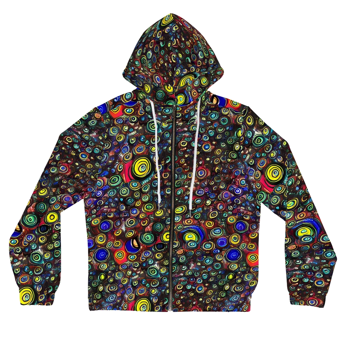 Neon Oculus on Women's Full-Zip Hoodie — Front
