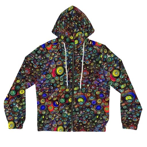Neon Oculus on a Women's Full-Zip Hoodie
