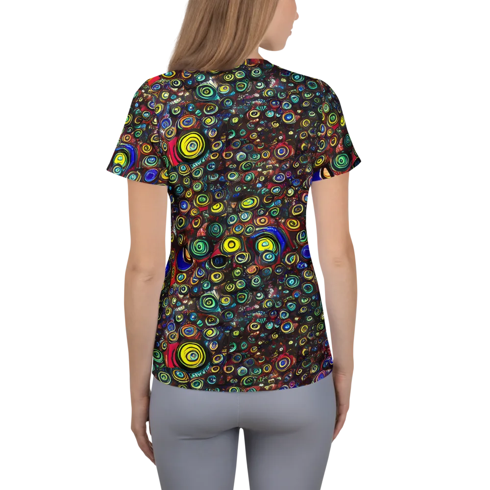 Neon Oculus on Women's Athletic T-Shirt — Back
