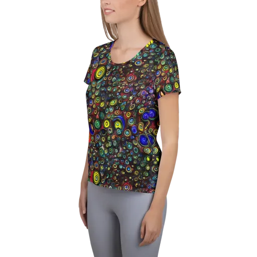 Neon Oculus on a Women's Athletic T-Shirt