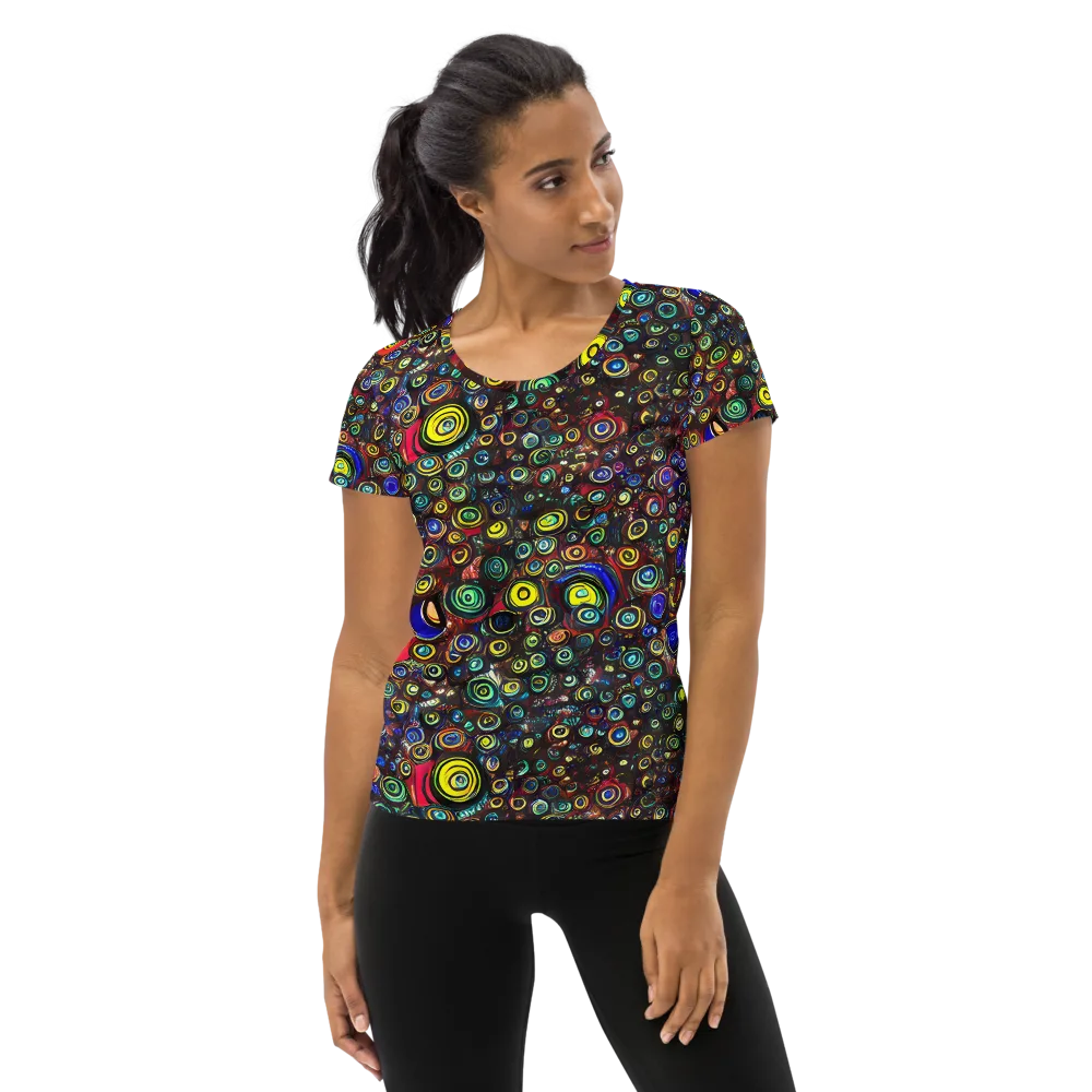 Neon Oculus on Women's Athletic T-Shirt — Front