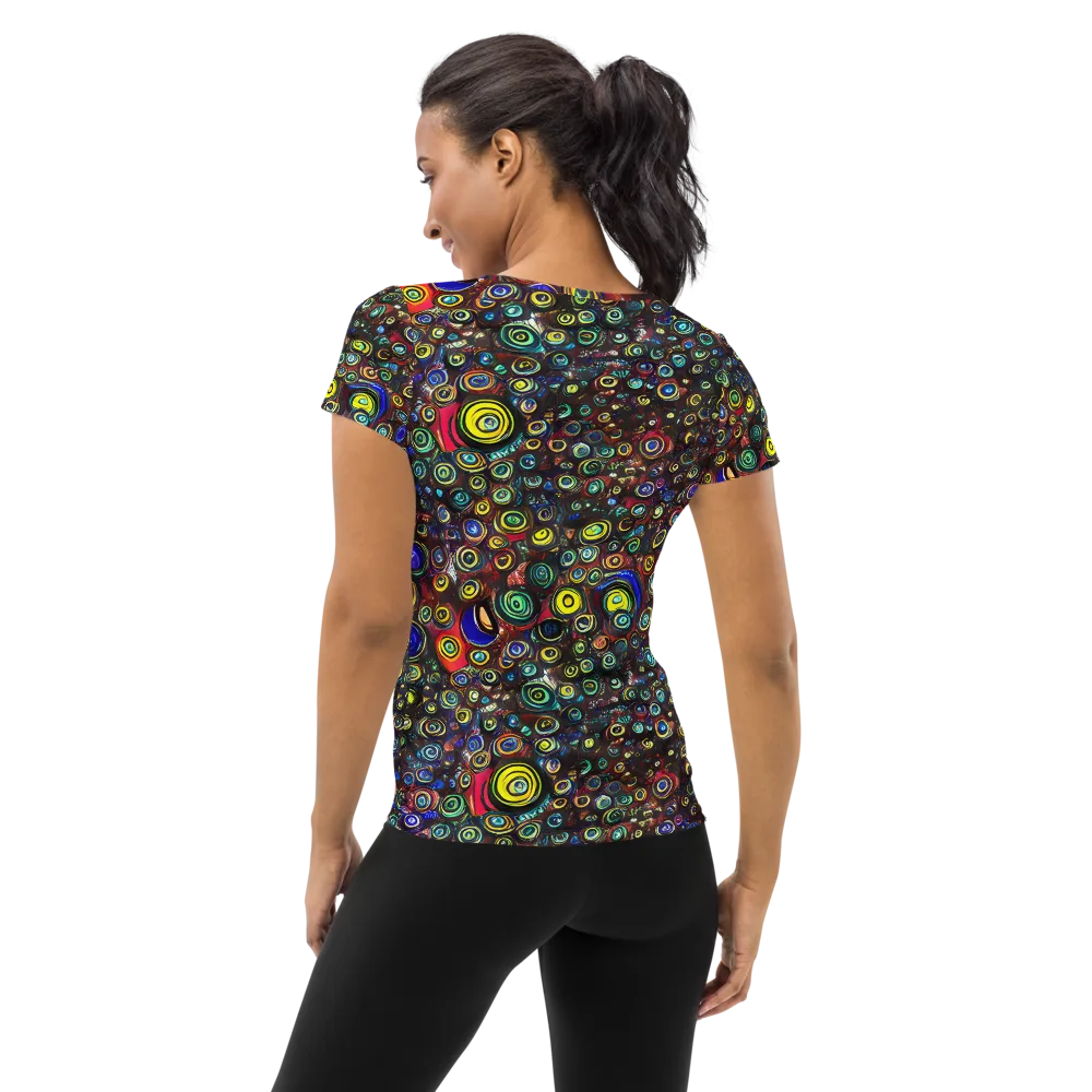 Neon Oculus on Women's Athletic T-Shirt — Back