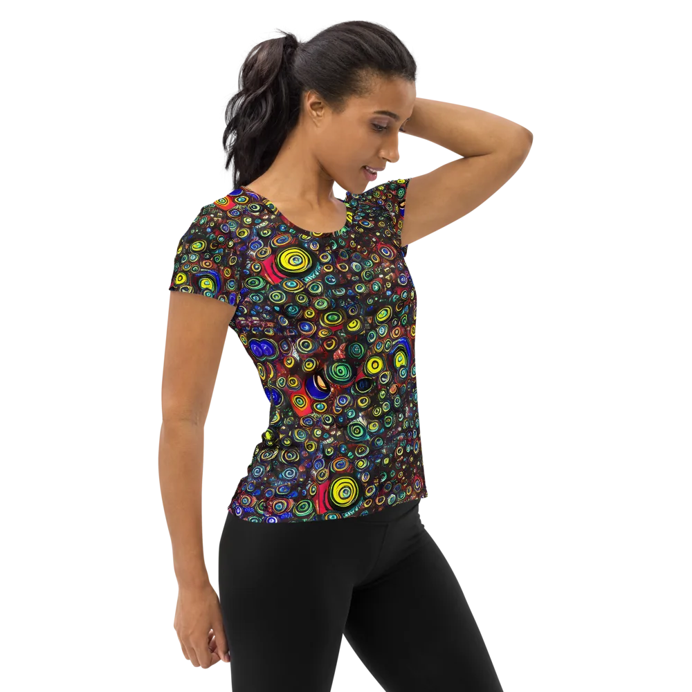 Neon Oculus on Women's Athletic T-Shirt — Right
