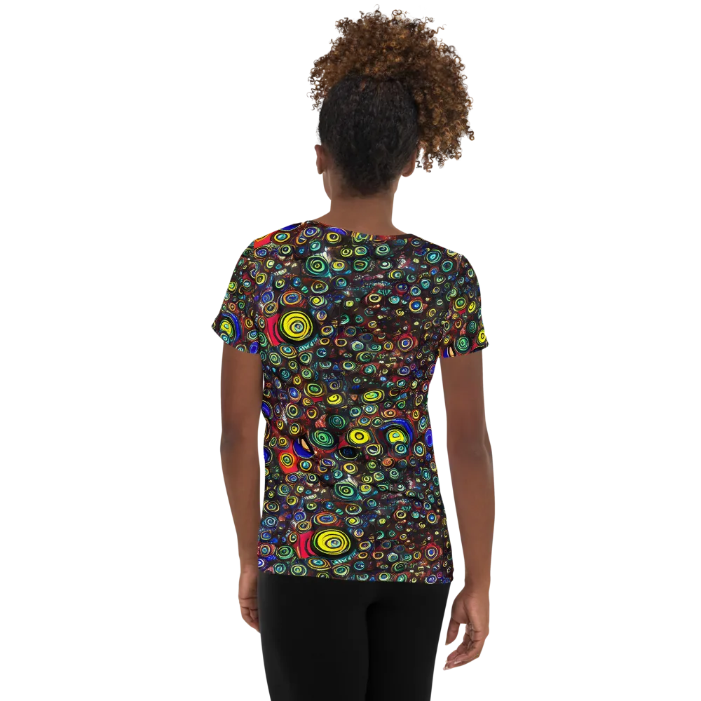 Neon Oculus on Women's Athletic T-Shirt — Back