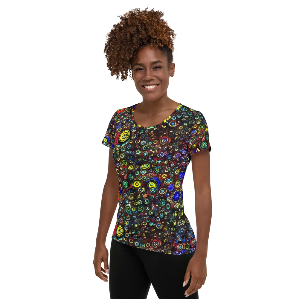 Neon Oculus on Women's Athletic T-Shirt — Left
