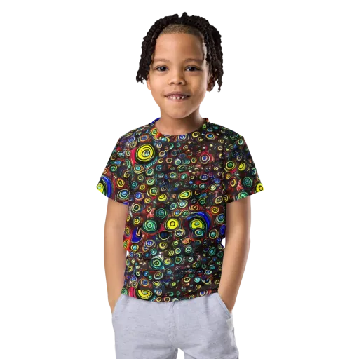 Neon Oculus on a Kids Crew Neck T-Shirt