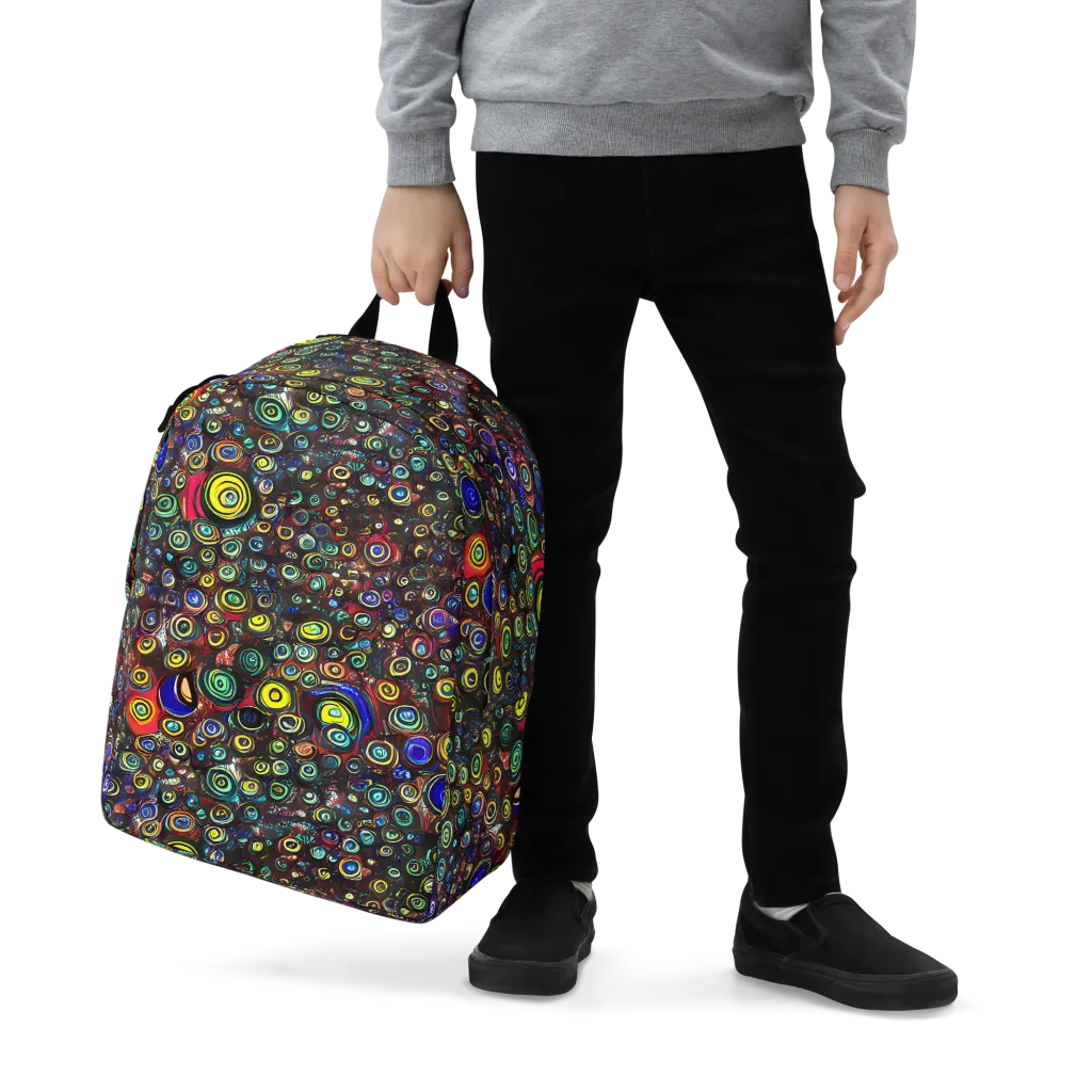 Neon Oculus on Minimalist Backpack — Zoomed-in