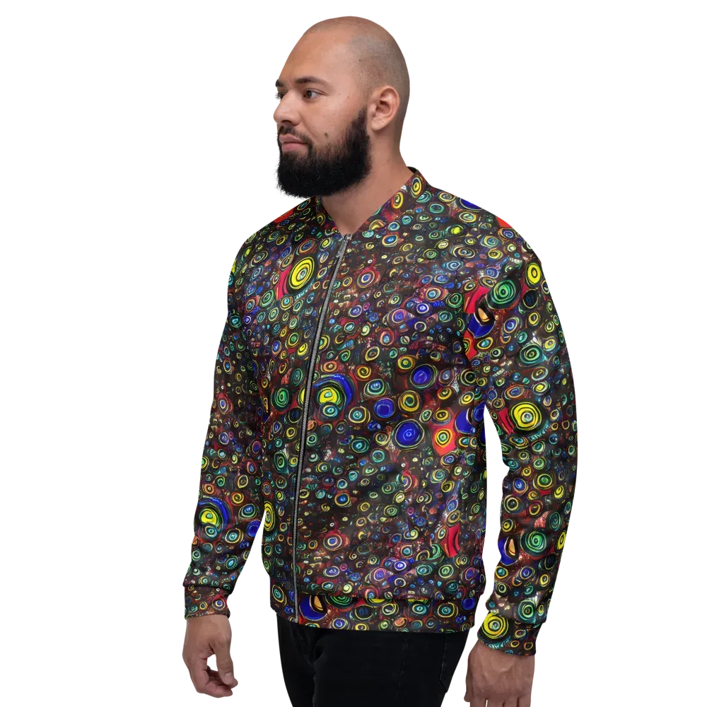 Neon Oculus on Bomber Jacket — Left