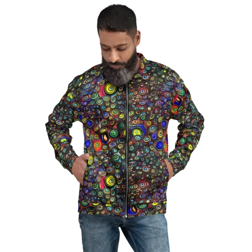 Neon Oculus on a Bomber Jacket