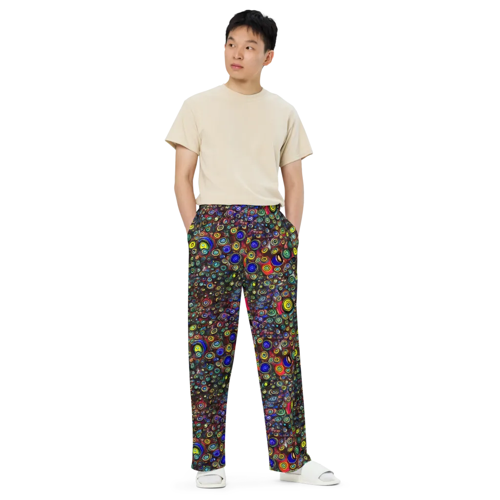 Neon Oculus on Wide-Leg Pants — Front