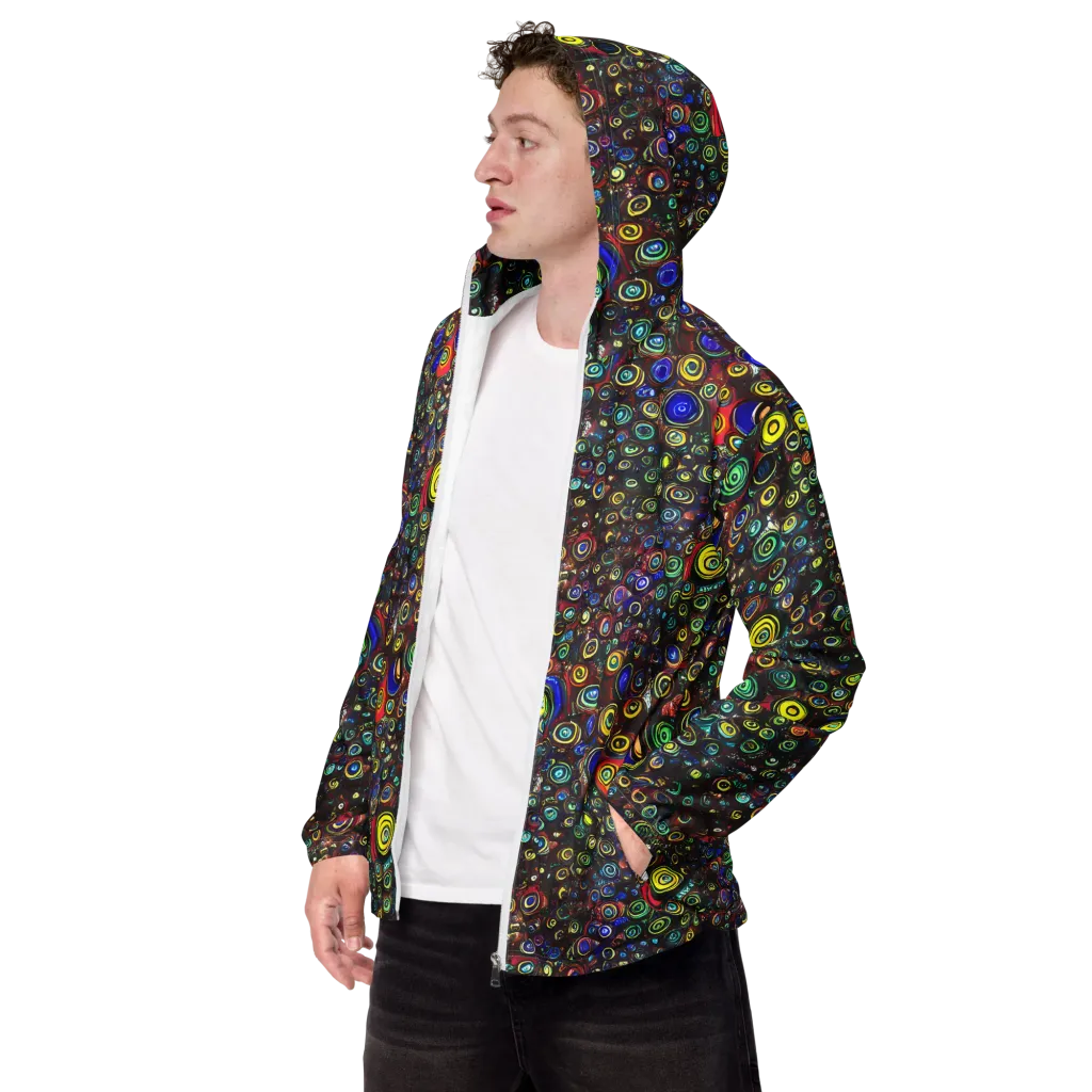 Neon Oculus on Men's Windbreaker — Left Front