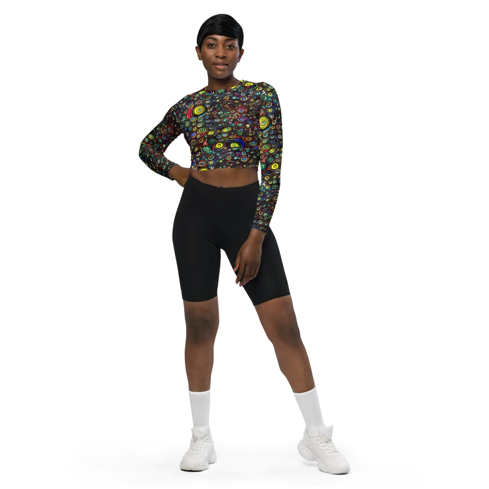 Neon Oculus on Long Sleeve Crop Top — Front